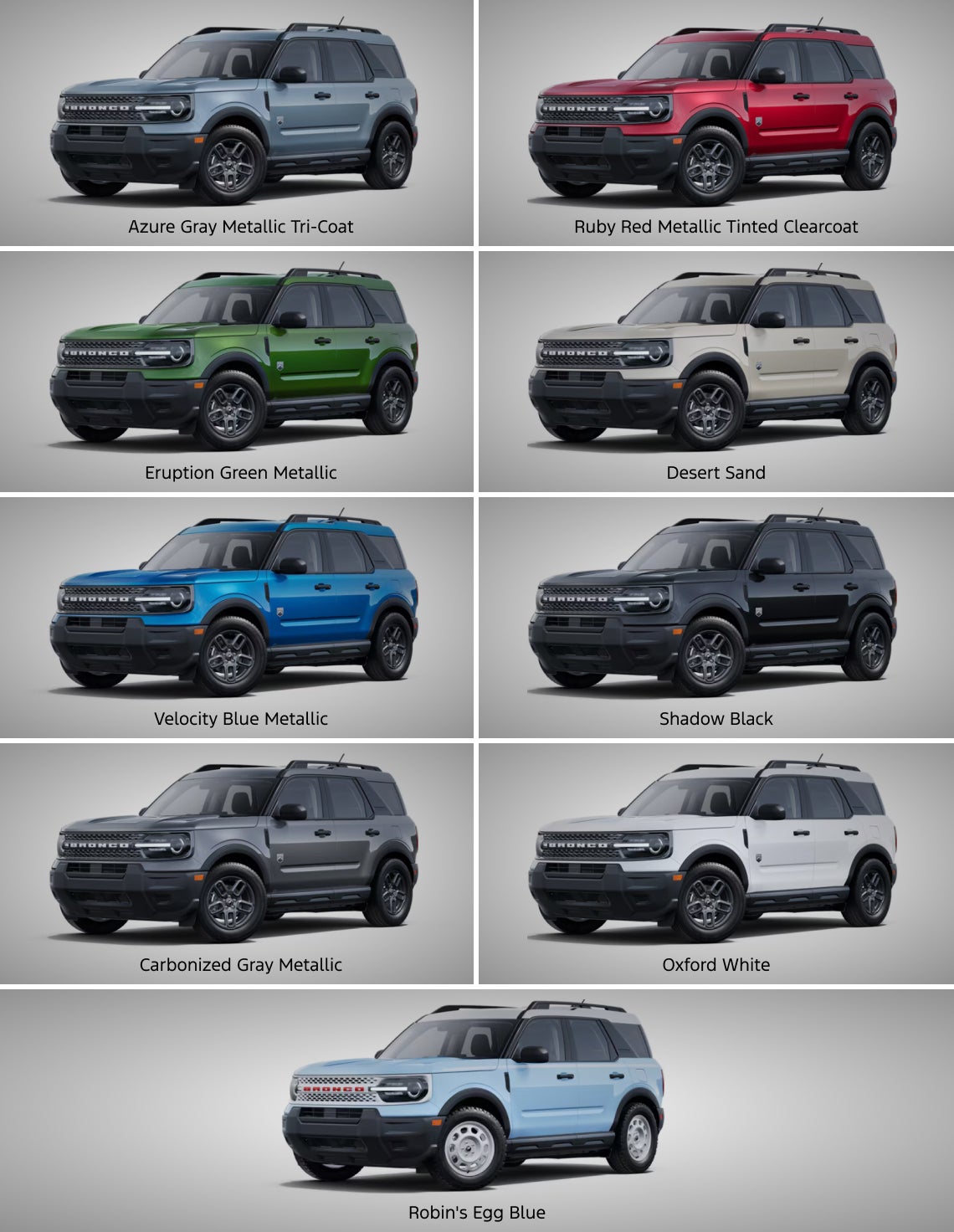 Ford Bronco Sport vs. Toyota RAV4 Colors